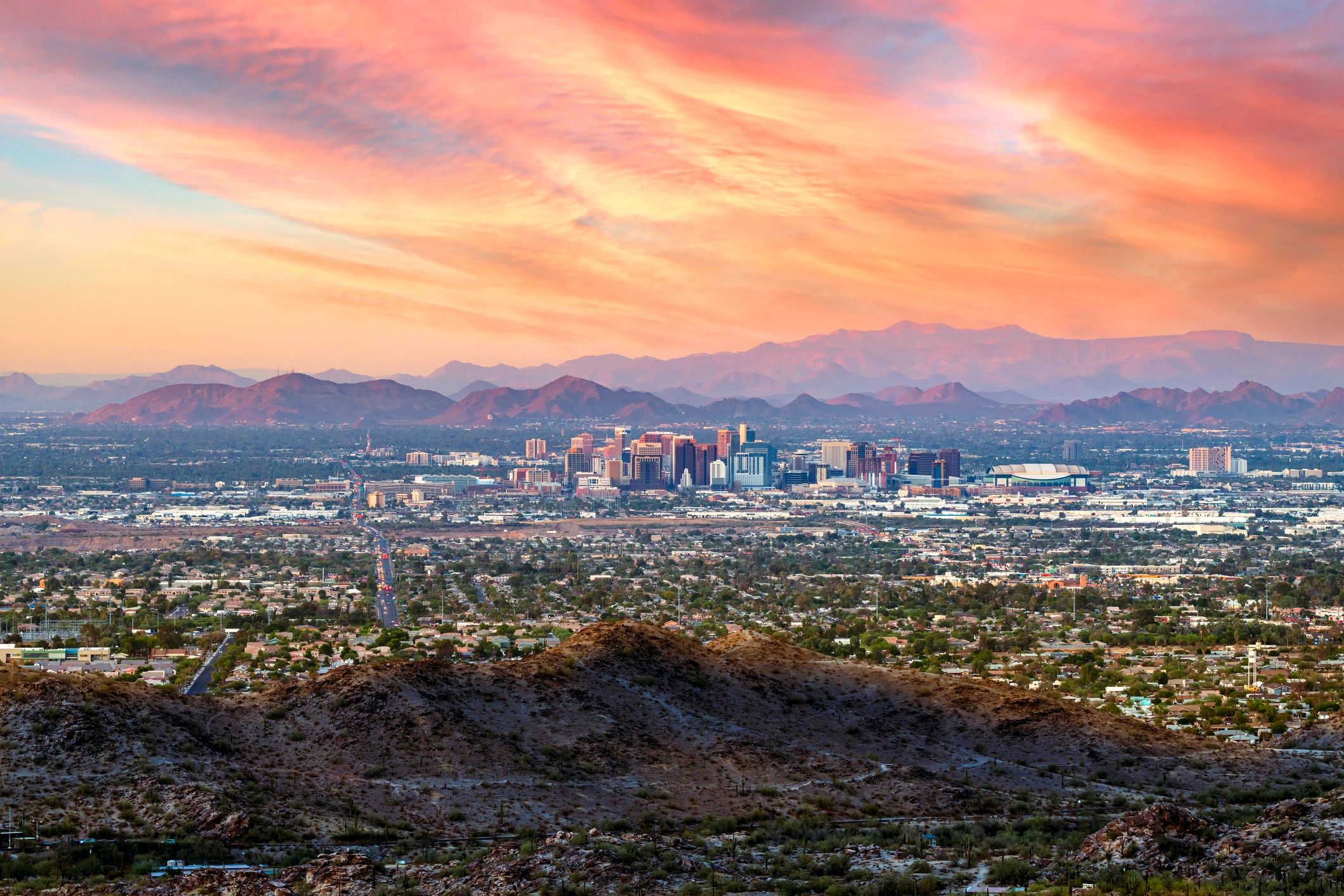 Camelback Mountain Scottsdale Arizona panoramic desert view